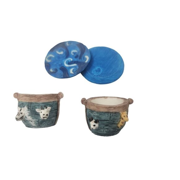 Noah's Ark Mini Tea Set Vintage 11 piece set for doll house or fairy garden - Picture 4 of 12